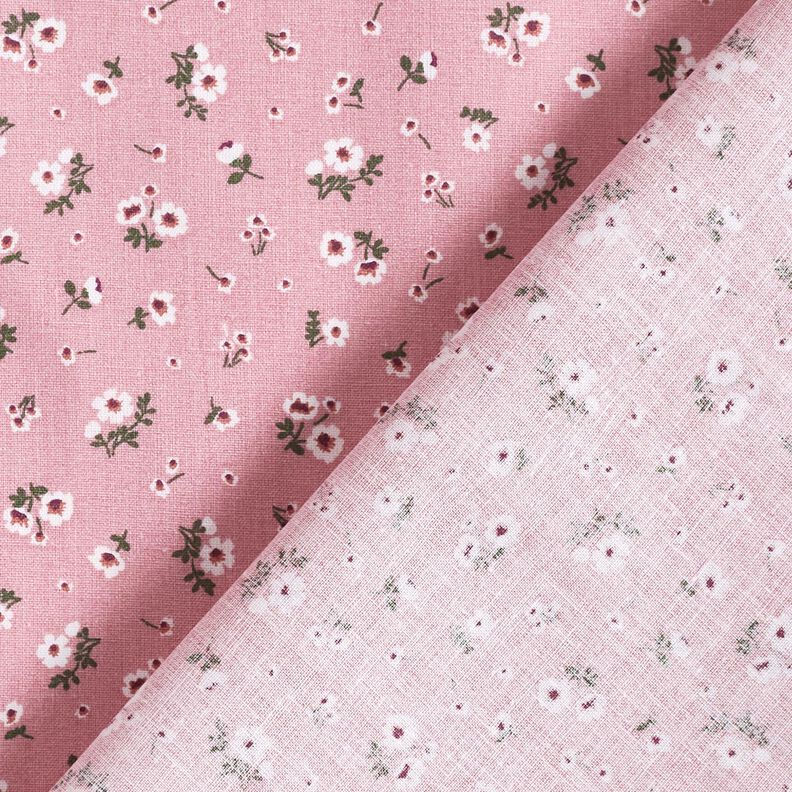 Organic Cotton Poplin little flowers – dusky pink,  image number 4