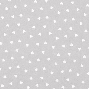 Scattered hearts organic cotton poplin – light grey, 