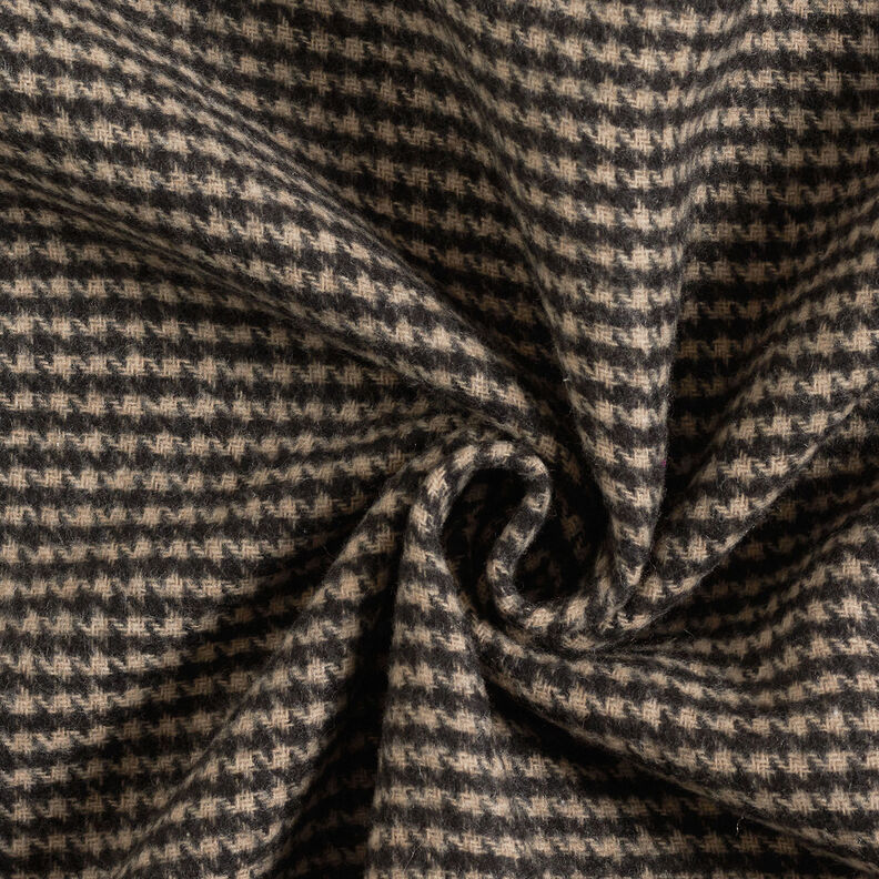 Coat fabric double-face houndstooth/plain – light grey/black,  image number 4