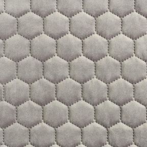 Upholstery Fabric Velvet Honeycomb Quilt – grey, 