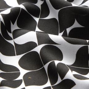 viscose fabric retro graphics – black/white, 