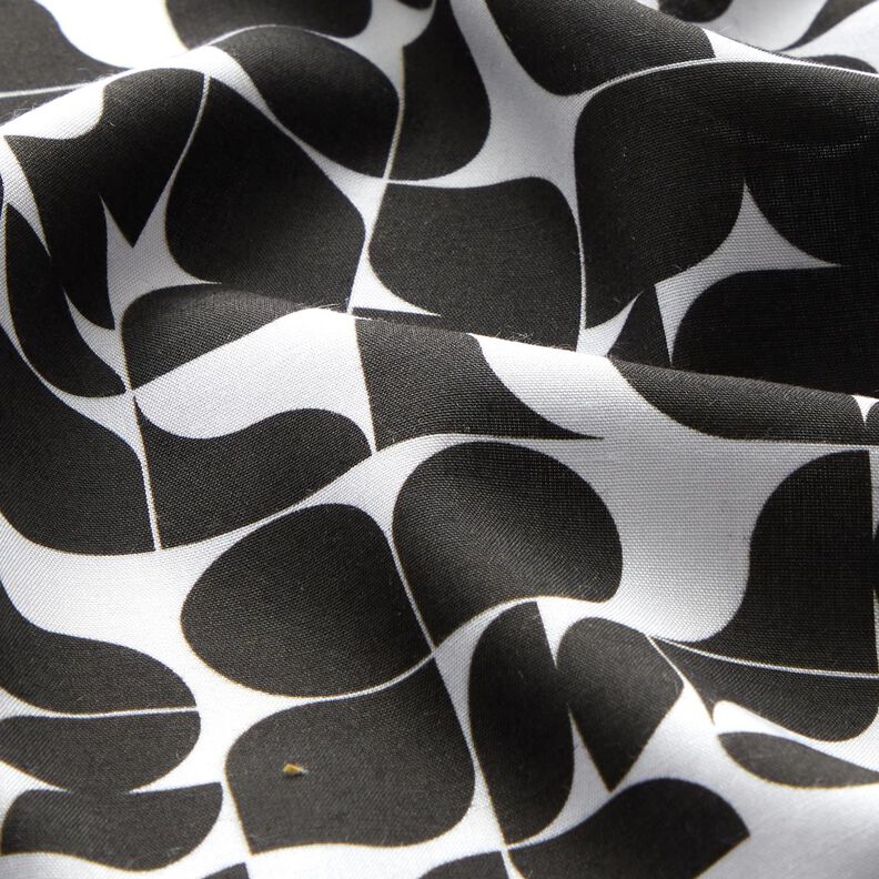 viscose fabric retro graphics – black/white,  image number 2