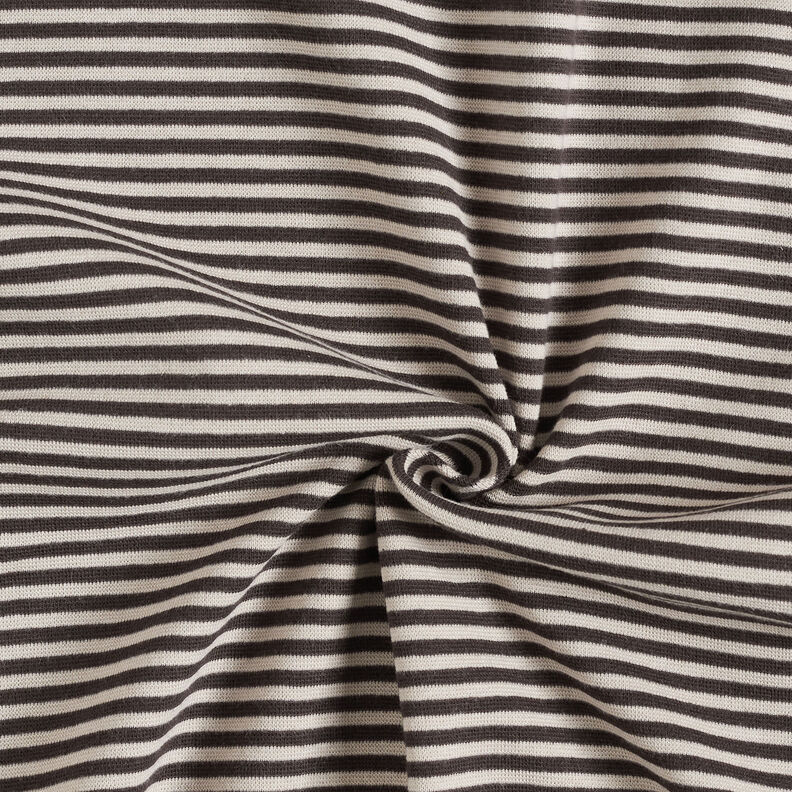 Ribbing Striped tubular fabric – black brown/natural,  image number 3