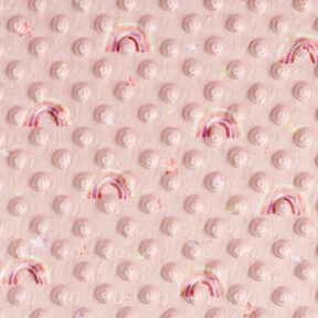Cosy Fleece Embossed Dots and Rainbows – pink, 