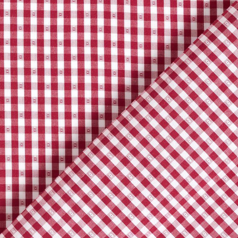 Gingham cotton – white/carmine,  image number 4