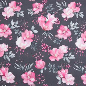 French Terry Magnolia Dream | Glitzerpüppi – anthracite/pink, 