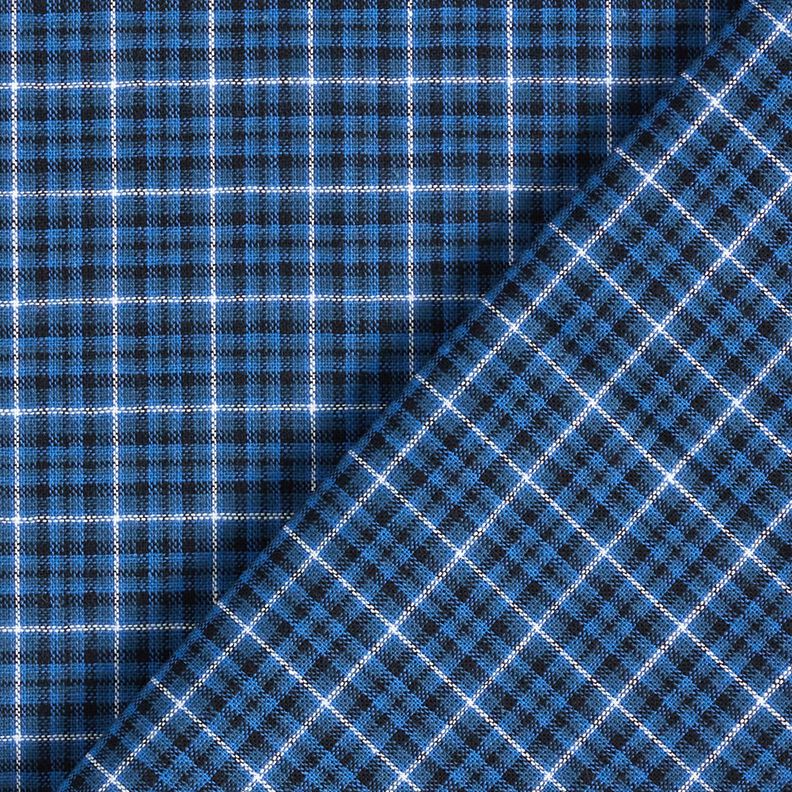 Cotton fabric double check – navy blue/black,  image number 4