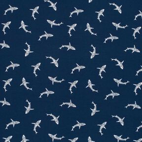 Cotton Jersey shark silhouette – navy blue, 