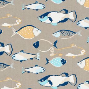 Cotton Cretonne school of fish – taupe, 