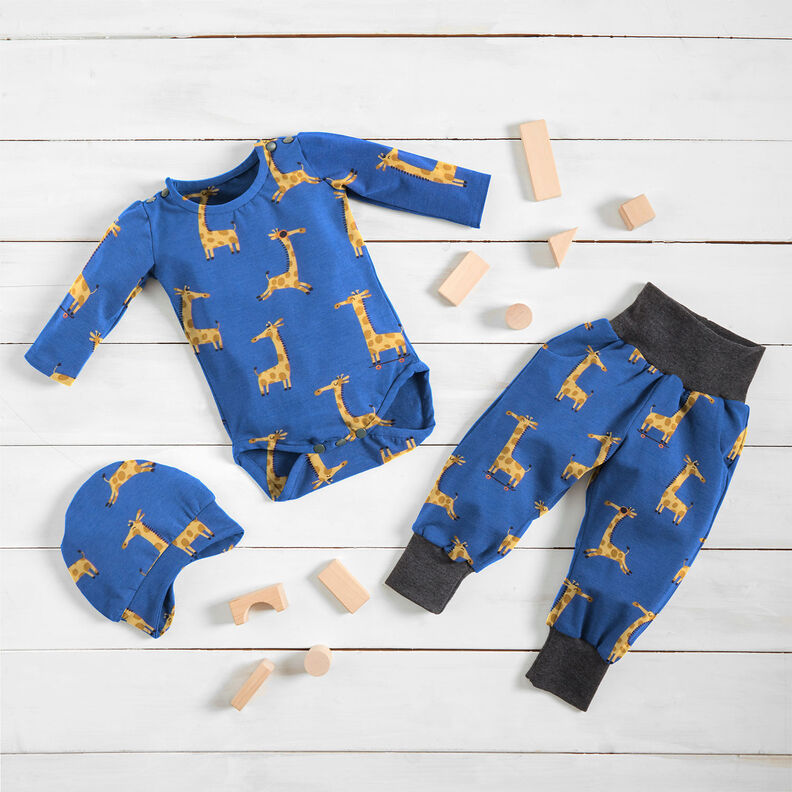 Cotton Jersey Sporty giraffes | by Poppy royal blue,  image number 5