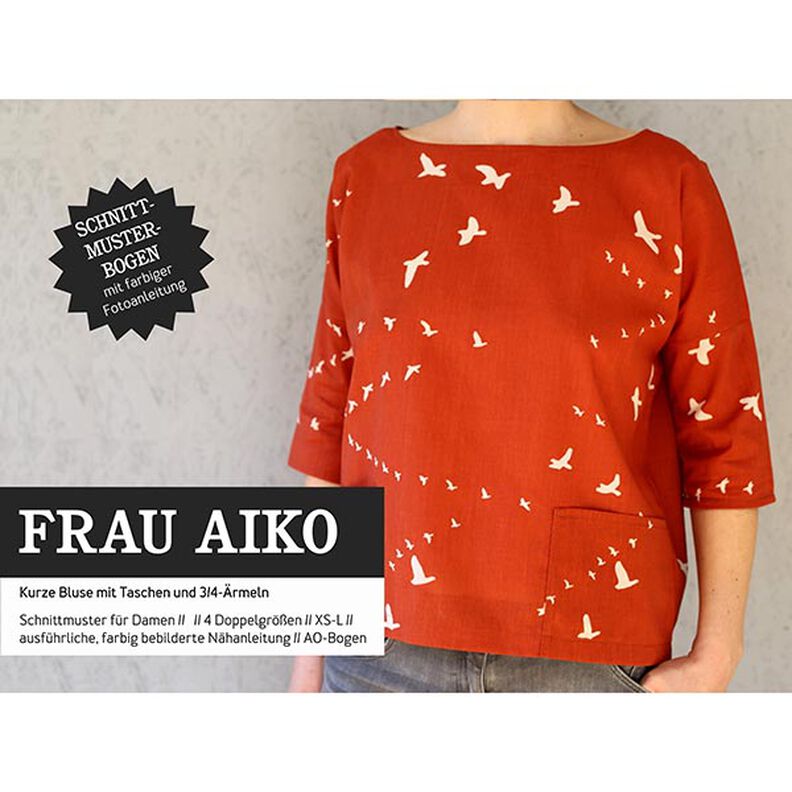 FRAU AIKO - short blouse with pockets, Studio Schnittreif | XXS - L,  image number 1