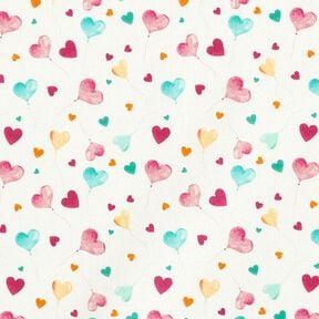 Cotton poplin heart balloons – white, 