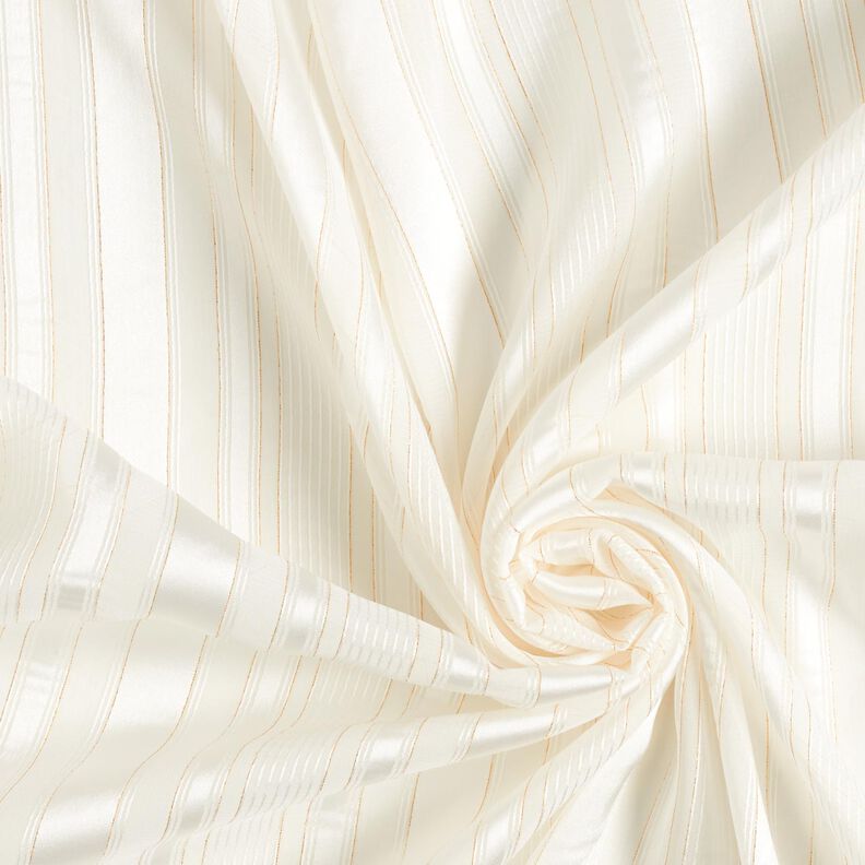 Chiffon Satin stripes with Glitter – white,  image number 3