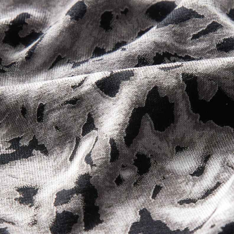 Viscose Jersey abstract leopard print – silver grey/black,  image number 2