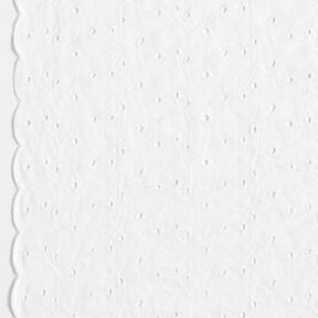 Flower tendrils broderie anglaise cotton fabric – white, 
