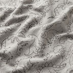 Alpine Fleece Dinosaurs – silver/black, 