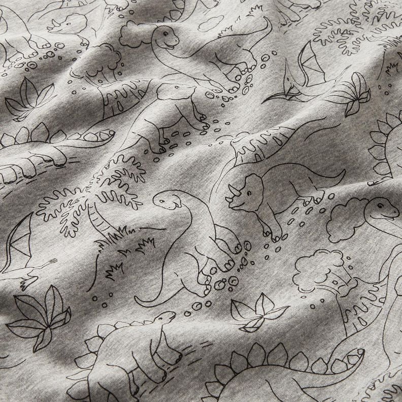 Alpine Fleece Dinosaurs – silver/black,  image number 2