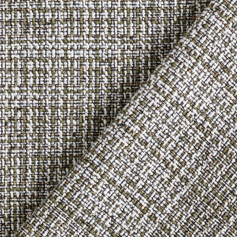 Boucle glitter effect threads – khaki/white,  image number 4