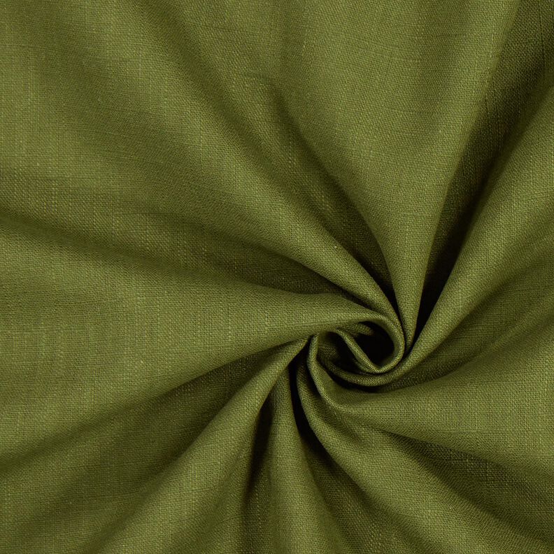 Linen fabric Ramie mix medium – dark olive,  image number 1