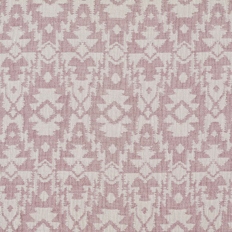 Double Gauze/Muslin Jacquard Aztec pattern | by Poppy dark dusky pink/misty grey,  image number 4