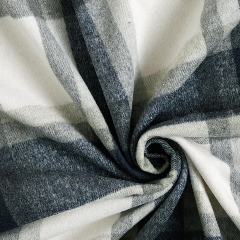 Coat Fabric Large Checks – midnight blue/light grey,  image number 3