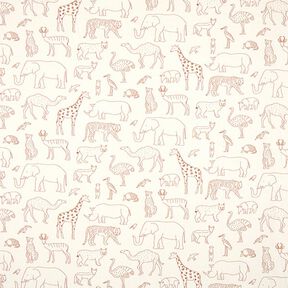 French Terry Sketched Safari Animals – light beige, 