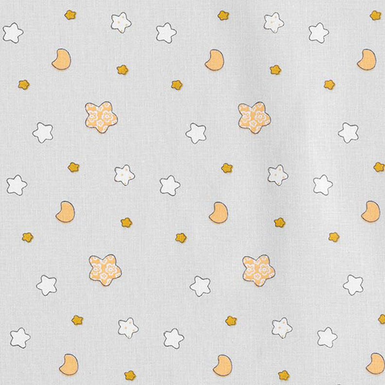 Cotton Cretonne Little Stars – grey/yellow,  image number 1