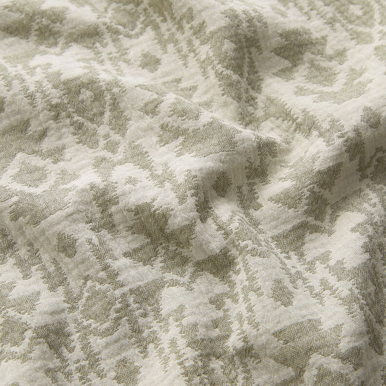 Double Gauze/Muslin Jacquard Aztec pattern | by Poppy light khaki/misty grey,  image number 3