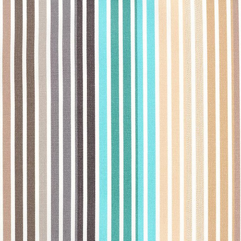 Outdoor Fabric Canvas Stripes with colour gradient – turquoise/grey,  image number 1