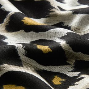 Viscose Jersey large leopard spots – light grey/curry yellow, 