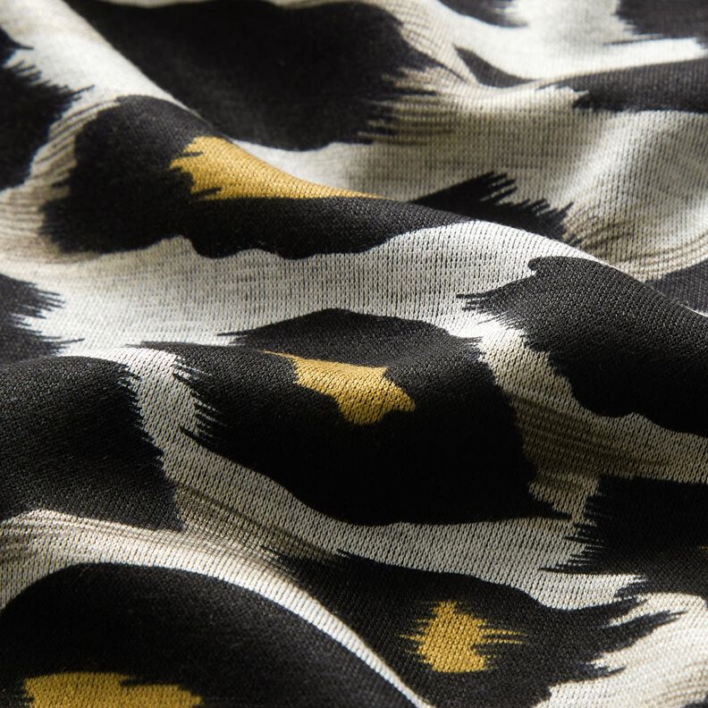 Viscose Jersey large leopard spots – light grey/curry yellow,  image number 2