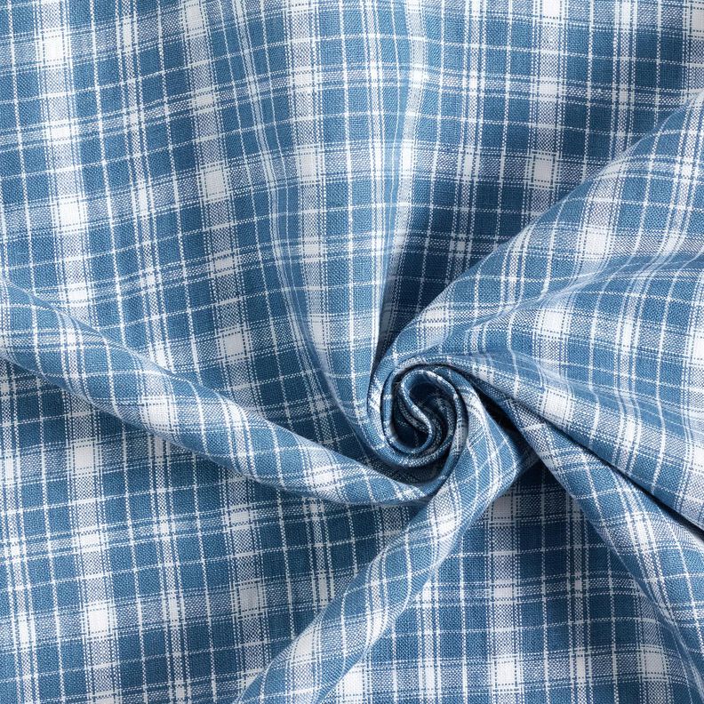 Cotton fabric, classic check – dove blue/white,  image number 3