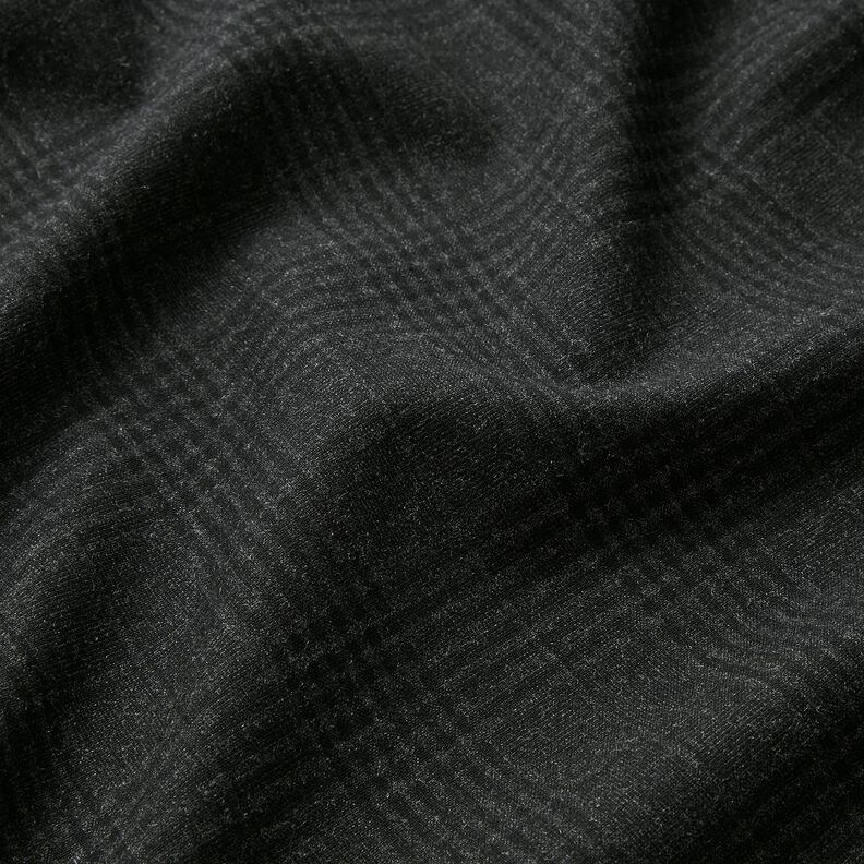 Glen Plaid Stretch Trouser Fabric – anthracite,  image number 2