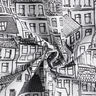 Decor Fabric Jacquard Village in line art – black/white,  thumbnail number 3