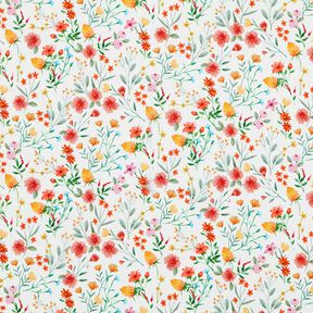 Baby Cord Watercolour Flower Meadow Digital Print – offwhite, 