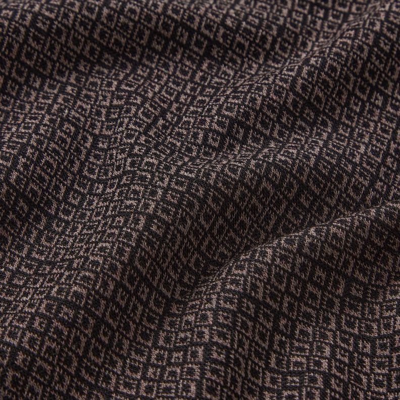 Jacquard knit irregular diamonds – brown/black,  image number 2