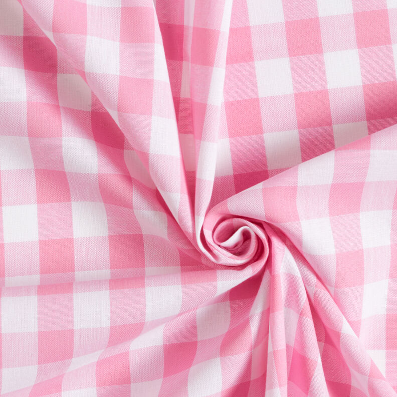 Cotton Vichy check 1,7 cm – pink/white,  image number 3