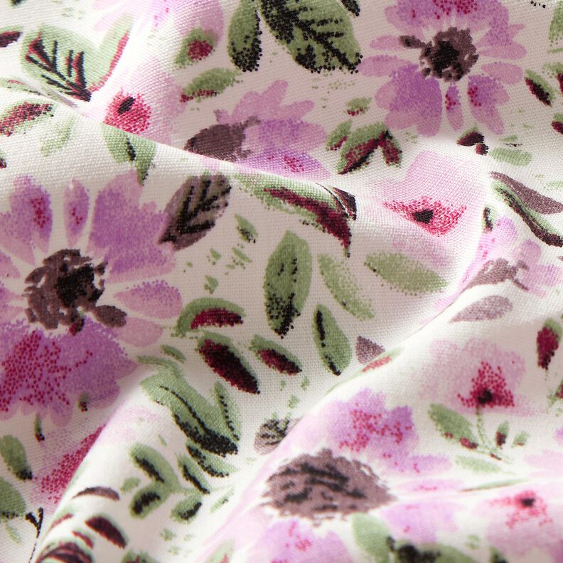 Sea of flowers cotton poplin – pastel violet/white,  image number 2