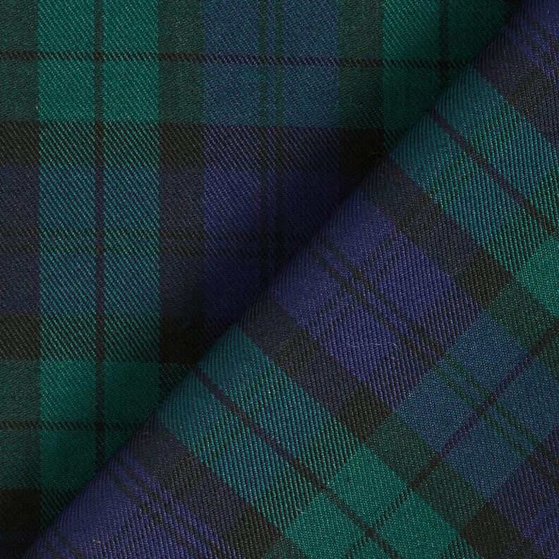 Viscose mix tartan – petrol/midnight blue,  image number 4