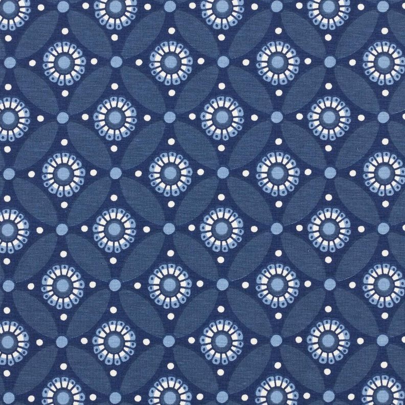 Cotton Jersey Tiles, large – navy blue/blue grey,  image number 1