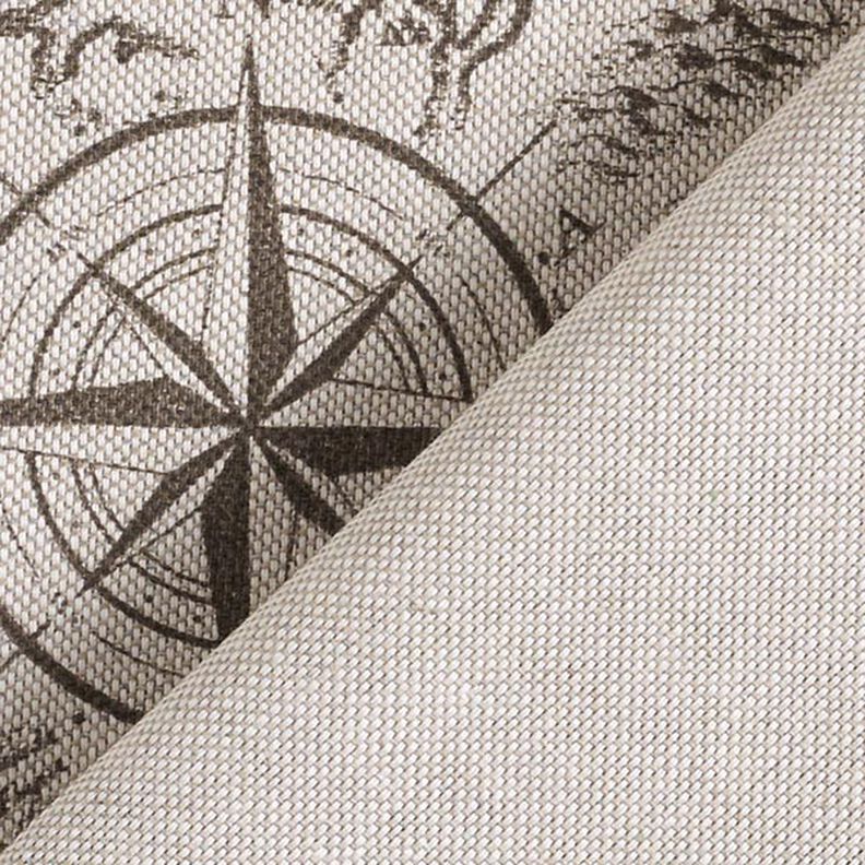 Decor Fabric Half Panama nautical chart – natural,  image number 4