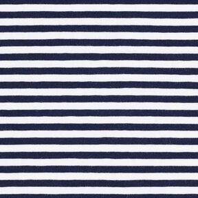 Cotton Jersey Narrow Stripes – navy blue/white, 