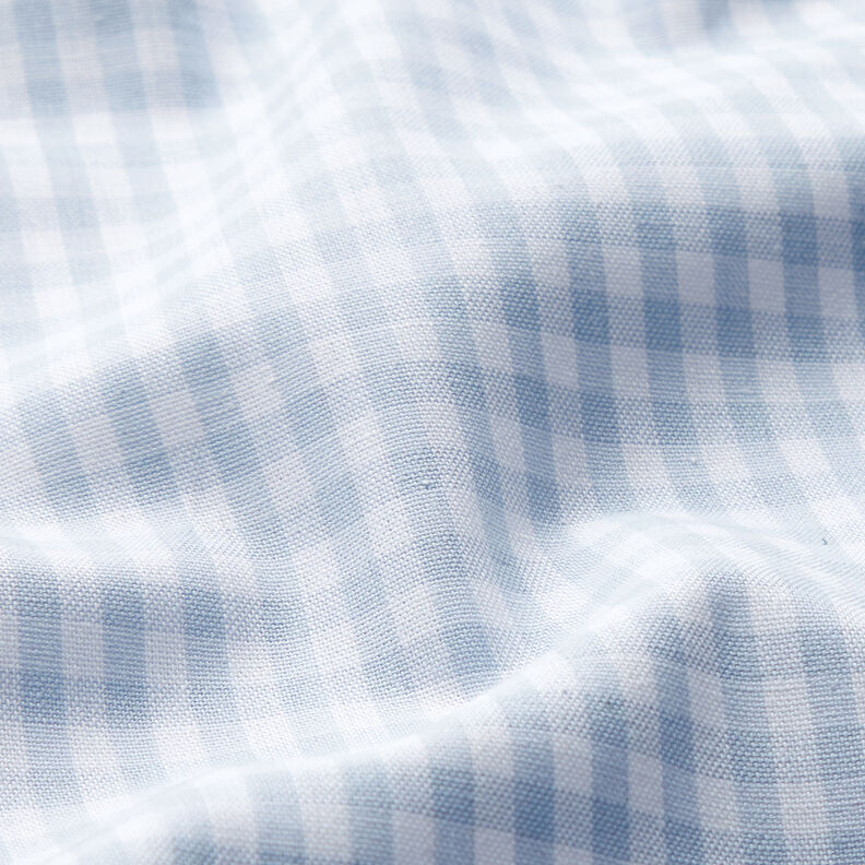 Cotton Vichy check 0,5 cm – light wash denim blue/white,  image number 2