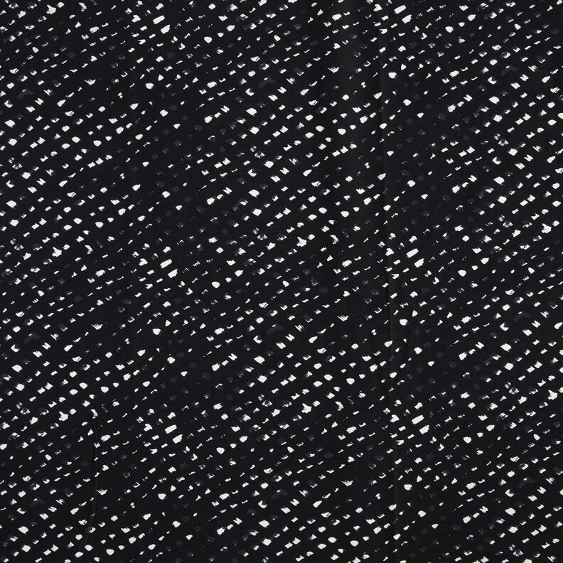 Trouser fabric stretch abstract dots – blue-black/white,  image number 1