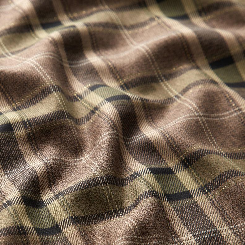 Flannel Viscose Metallic Yarn – brown/khaki,  image number 2