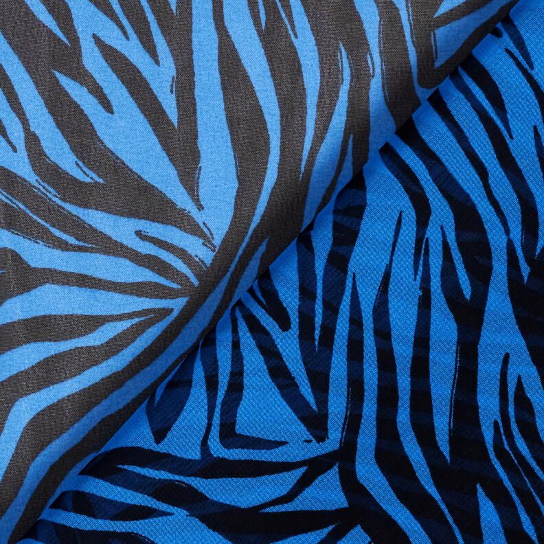 Chiffon Zebra Stripes – blue/black,  image number 4