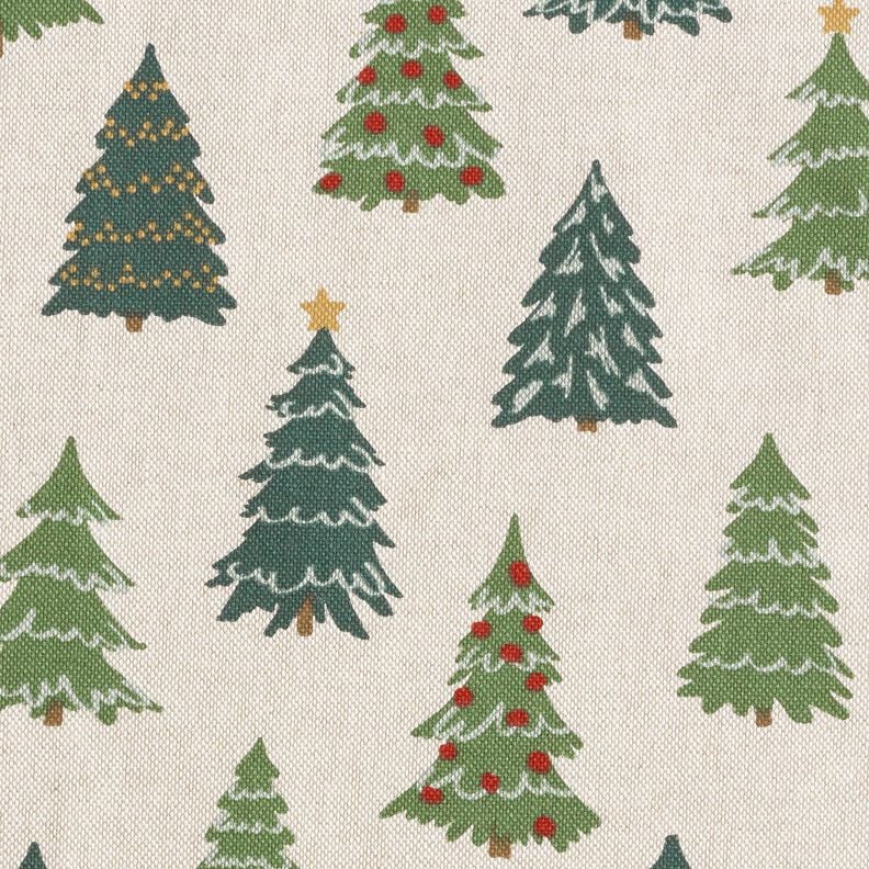 Decor Fabric Half Panama discreet fir trees – natural/green,  image number 6