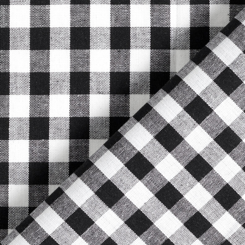 Cotton Vichy check 1 cm – black/white,  image number 4