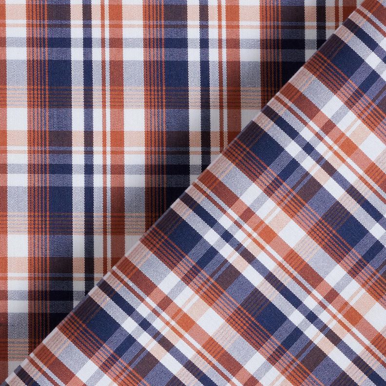 Classic checks shirt fabric – navy blue/copper,  image number 4