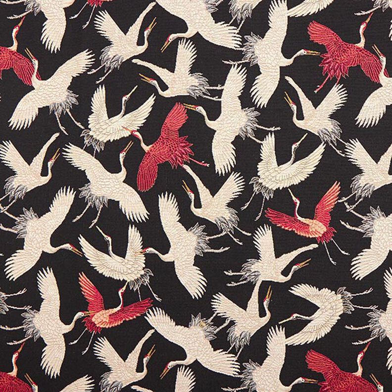 Decor Fabric Tapestry Fabric cranes – black/white,  image number 1